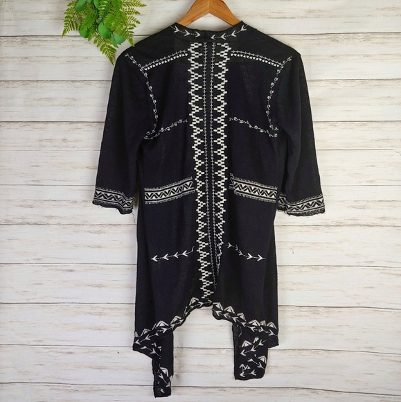 Haute Project Black Embroidered Open Cardigan - Picture 2 of 6